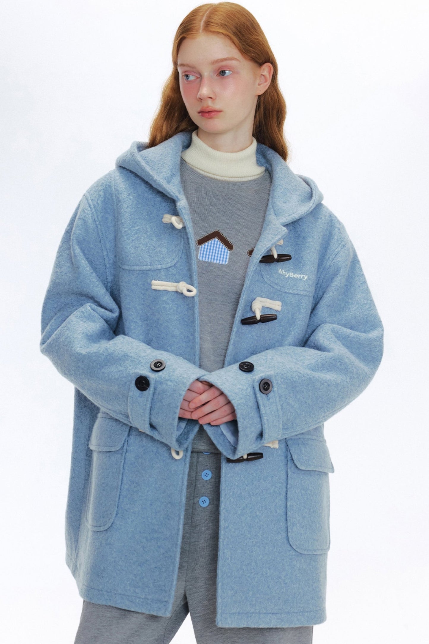 Puff Academy Hooded Tweed Coat