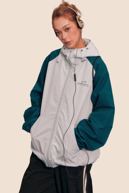 Retro Color-Block Fan Jacket