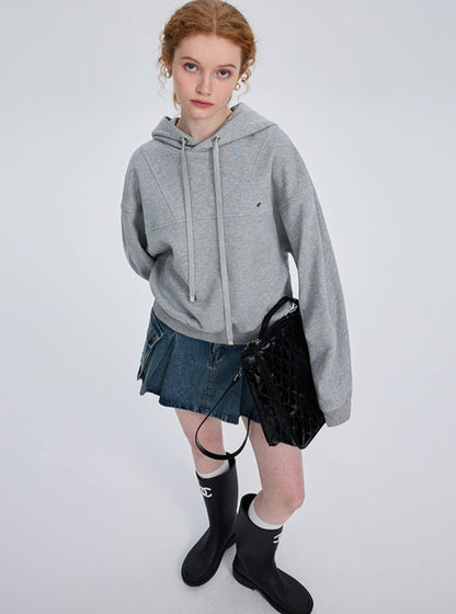 Korean version hoodie oversized small gray tops