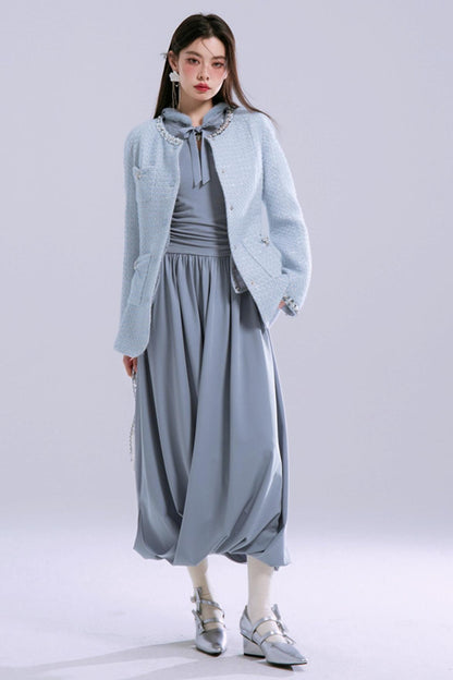 Robe à capuche bleu-gris Taylor 