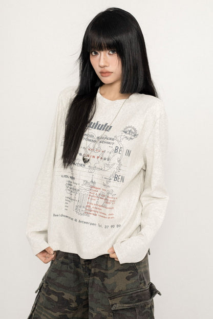 Letter Print Long Sleeve T-Shirt