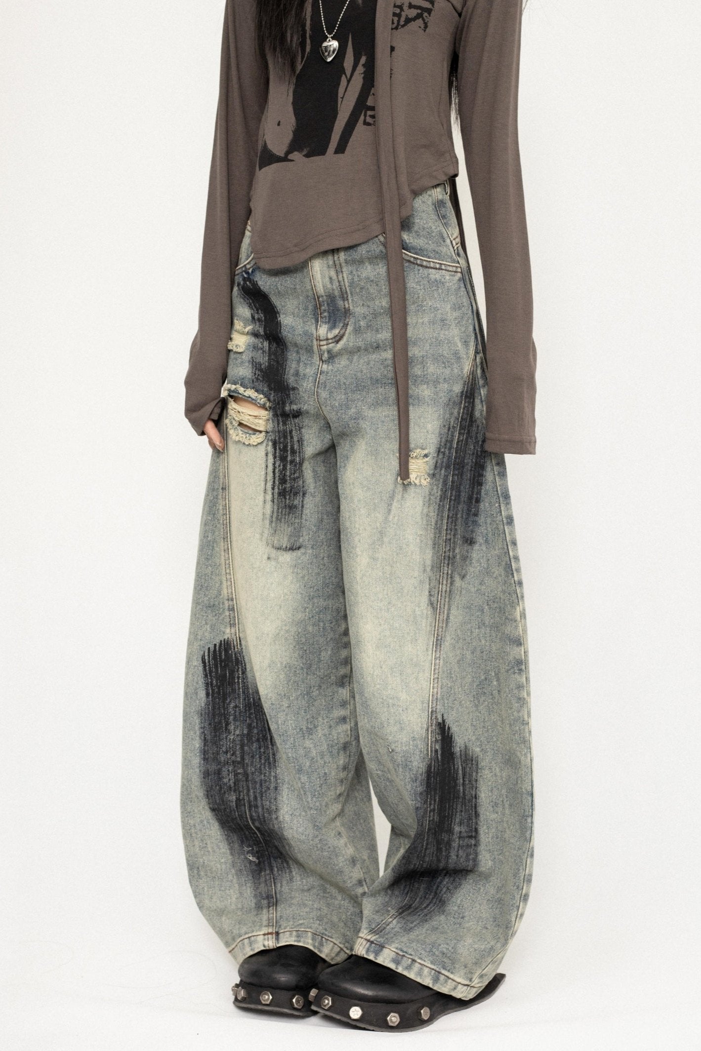 American Retro Loose Wide-Leg Jeans