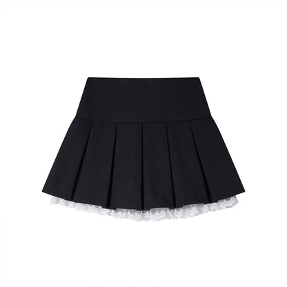Niche Pleated Lace Culottes Skirt