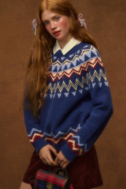 Loose Nordic Fair Isle Sweater