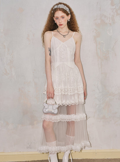 Cut-Out Embroidered Lace Dress