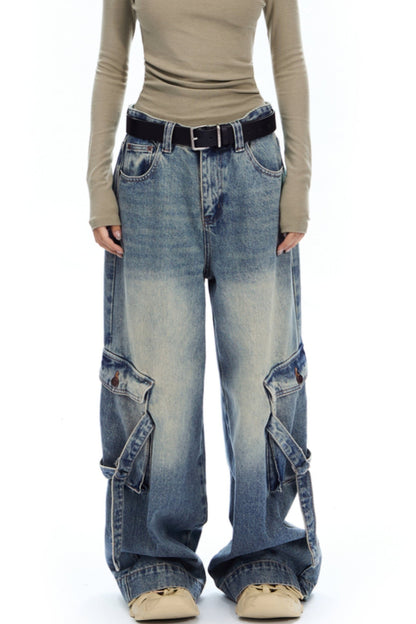 Retro Loose Fit Cargo Jeans