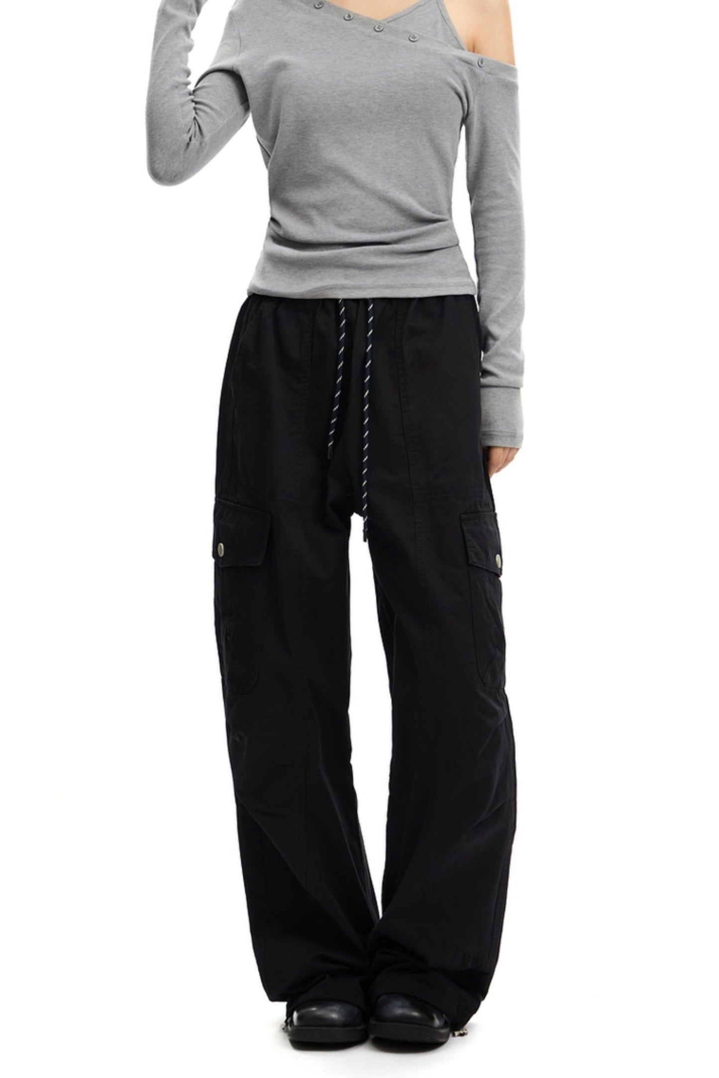 Drawstring Slim Cargo Pants