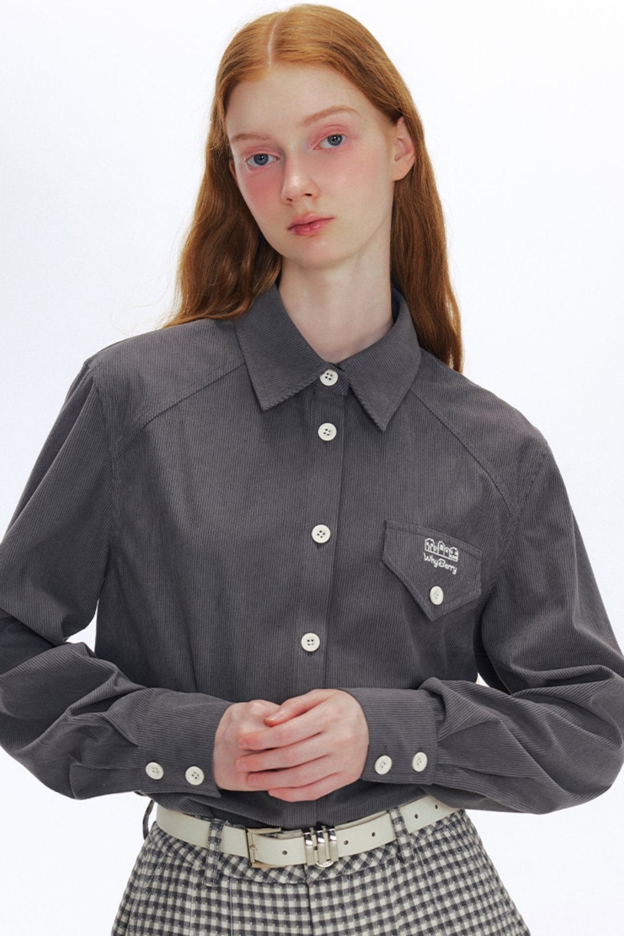 LOOSE GRAY CORDUROY SHIRT