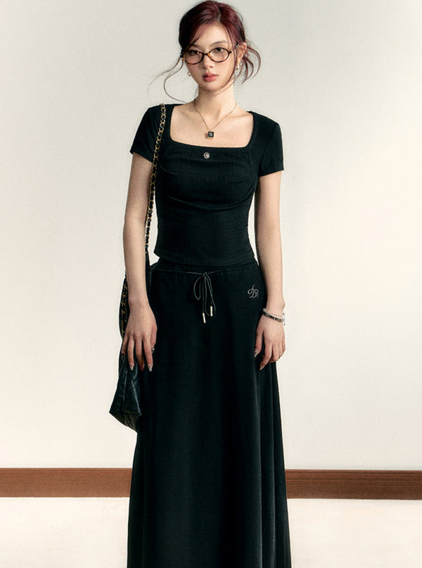 Basic Solid Pleated Crop Top