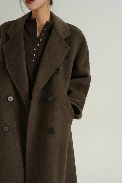 Double-Breasted Wool Suit Coat