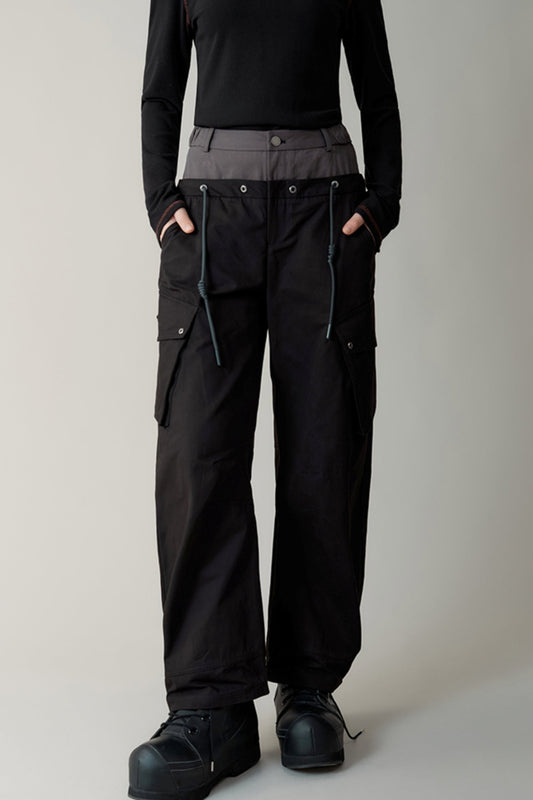 Drawstring Stitched Cargo Pants