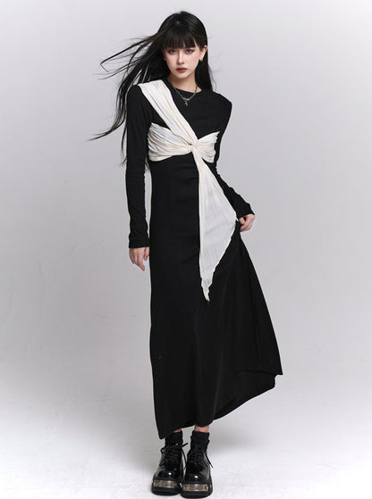 Black Knit Coming-of-Age Outfit Dress