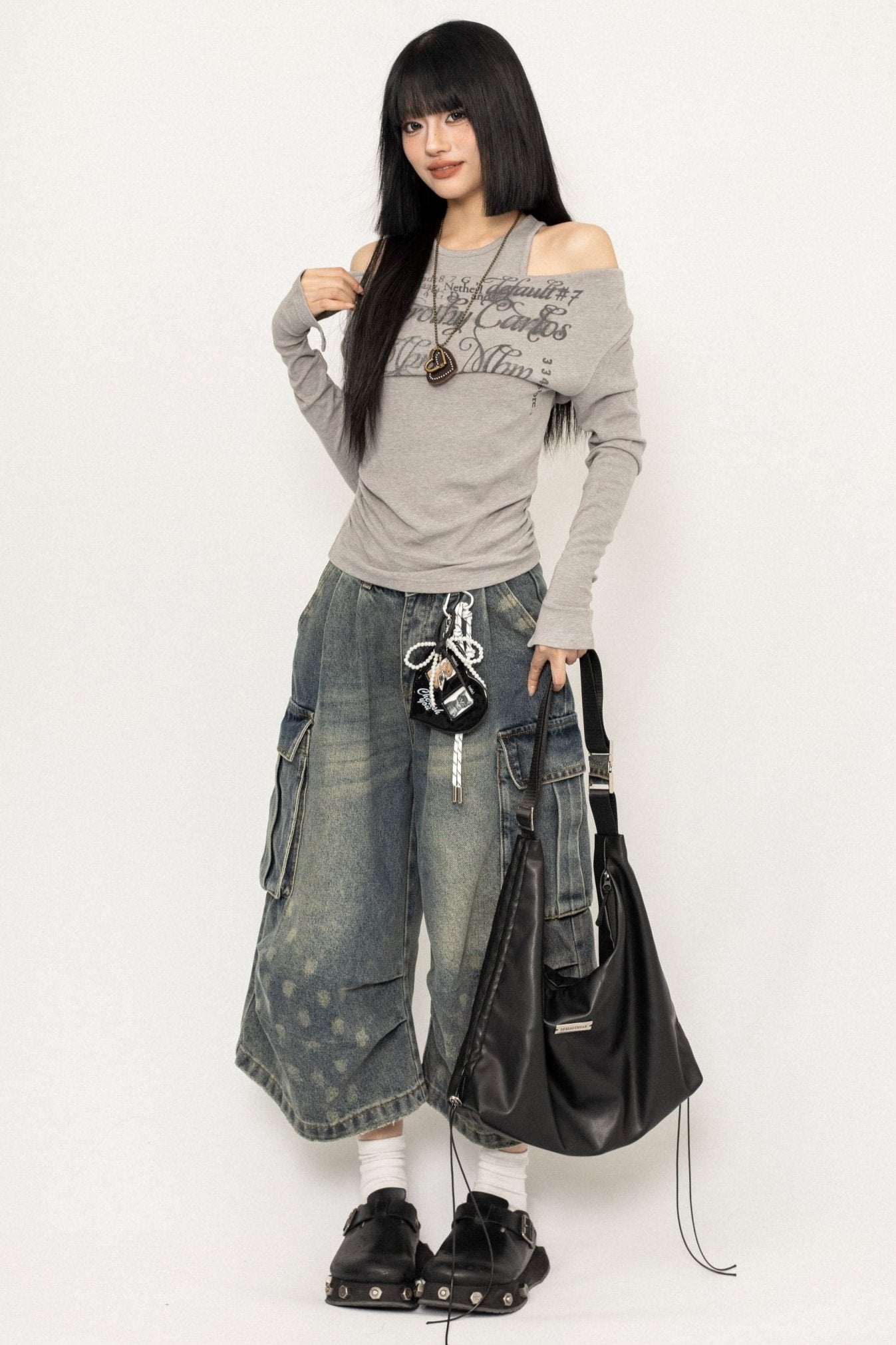 Loose Cropped American Denim Pants