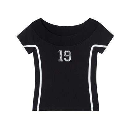 One-Shoulder Design Knit T-Shirt