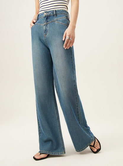 American Retro Straight Waist Straight Pants