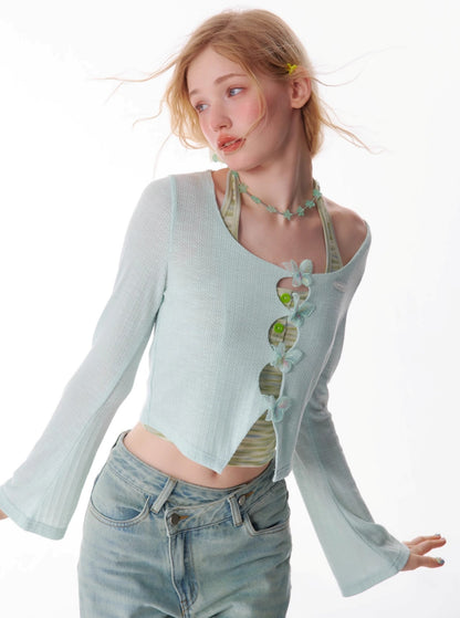 Retro Short Butterfly Cardigan Top