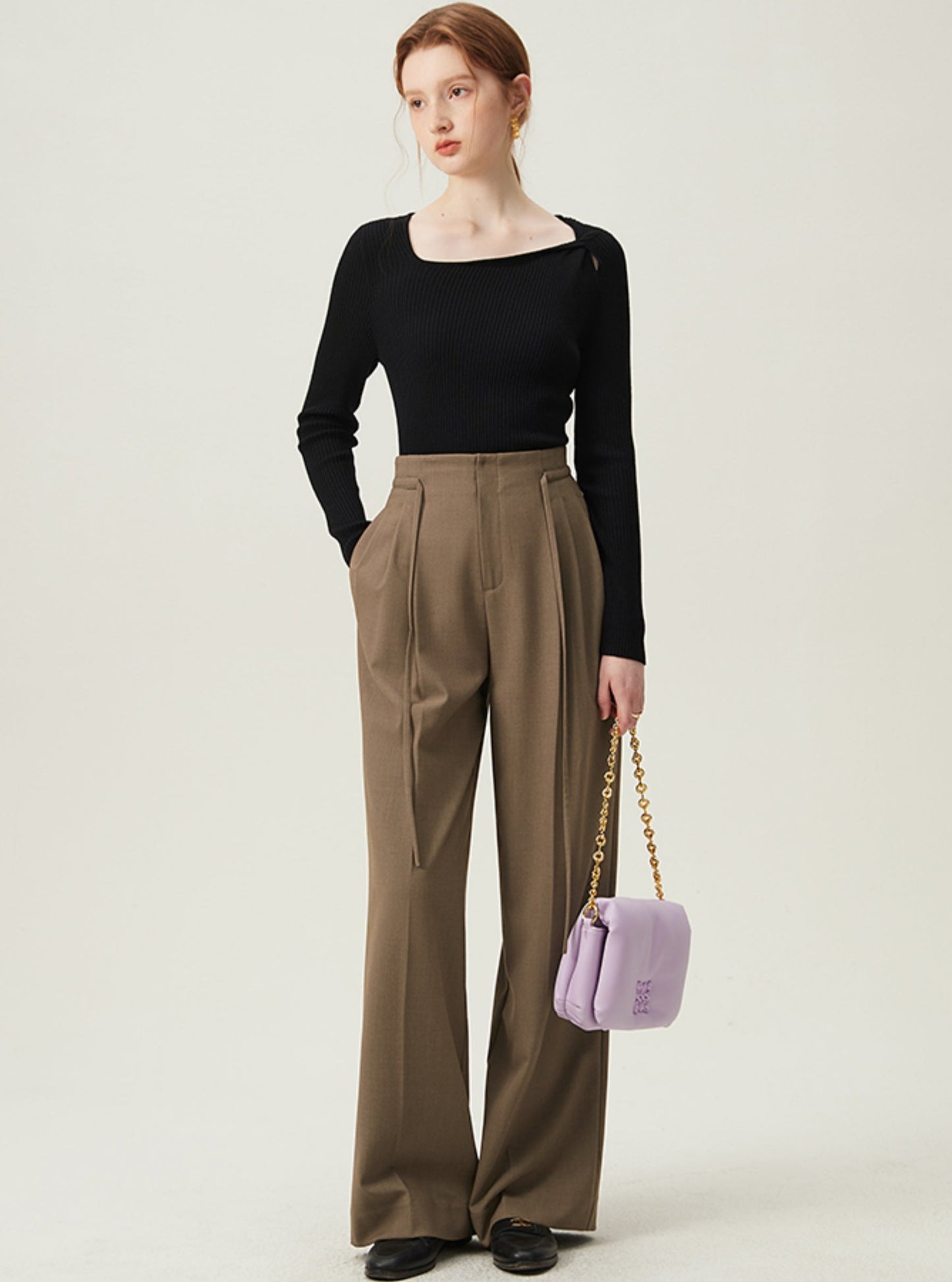 Commuting Square Neck Knit Top