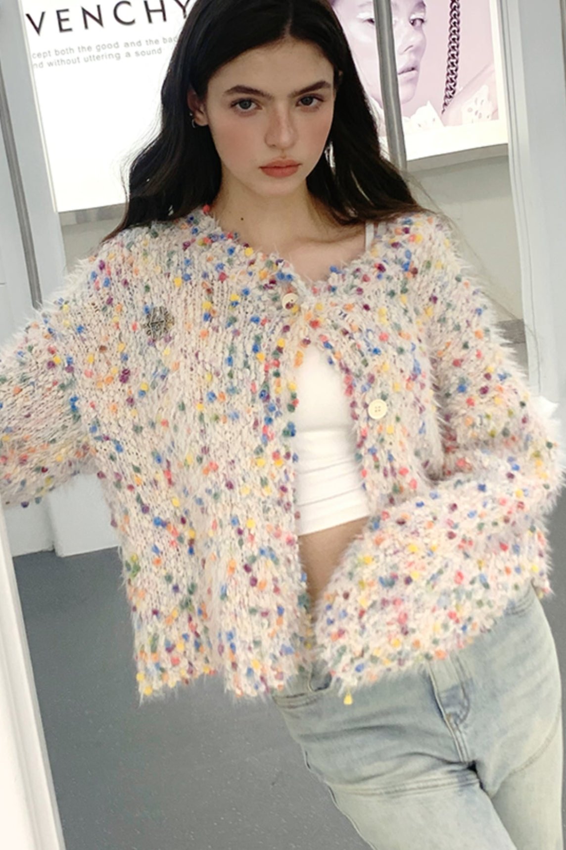 Rose Flower Sea Rainbow Sweater