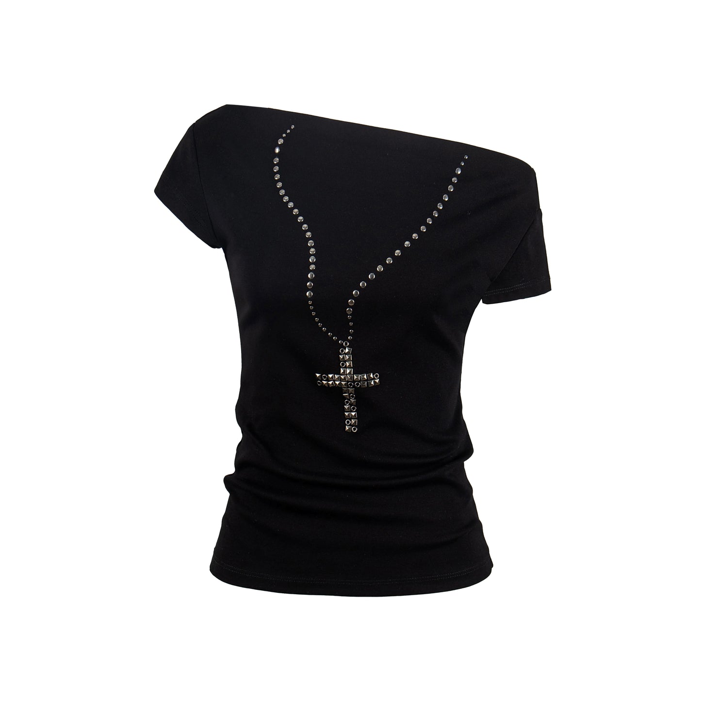 Top de verano negro con hombros descubiertos