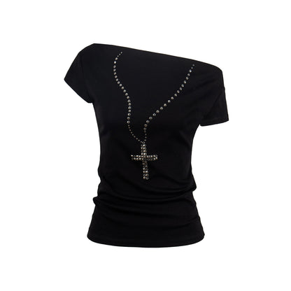 Top de verano negro con hombros descubiertos