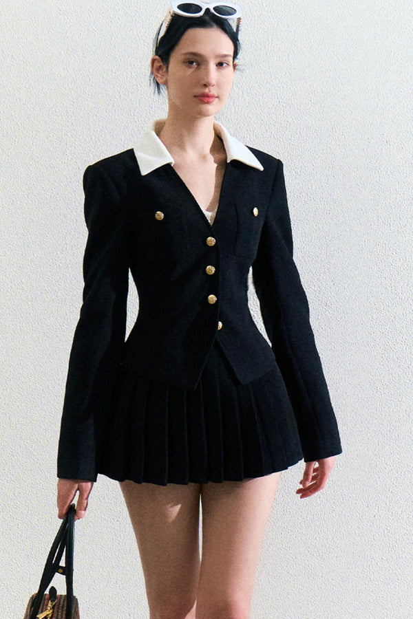 Corduroy Top And Slim Skirt Set-Up