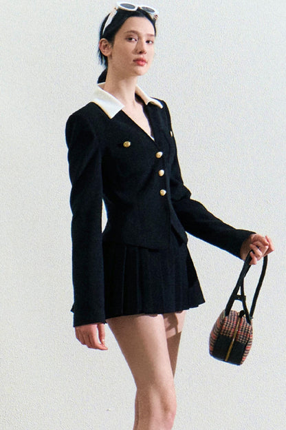 Corduroy Top And Slim Skirt Set-Up