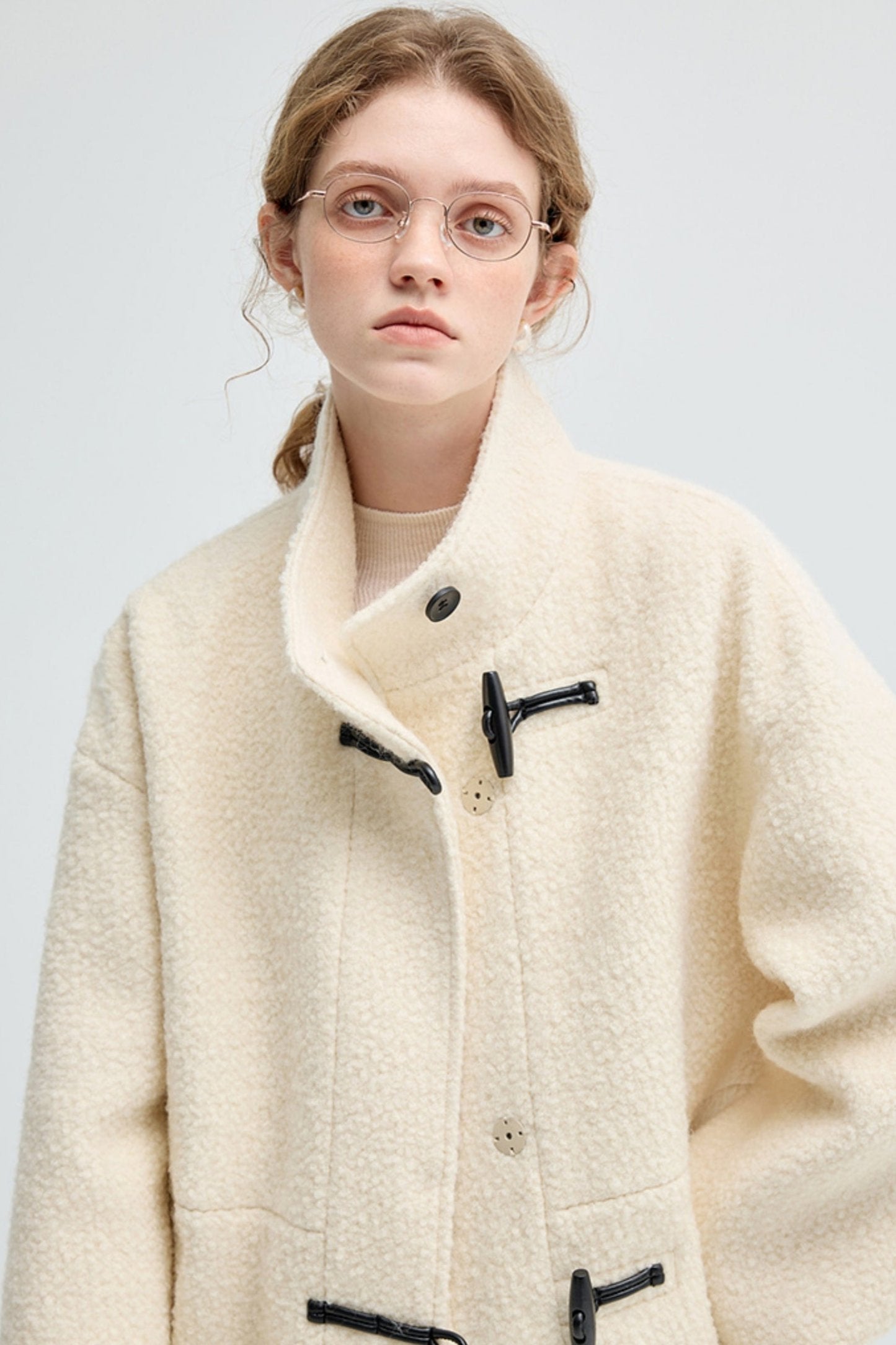 Granular Texture Wool Coat