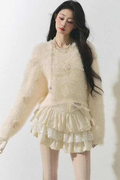 Soft Mohair Cropped Sweater