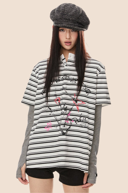 Stripe Loose T Shirt