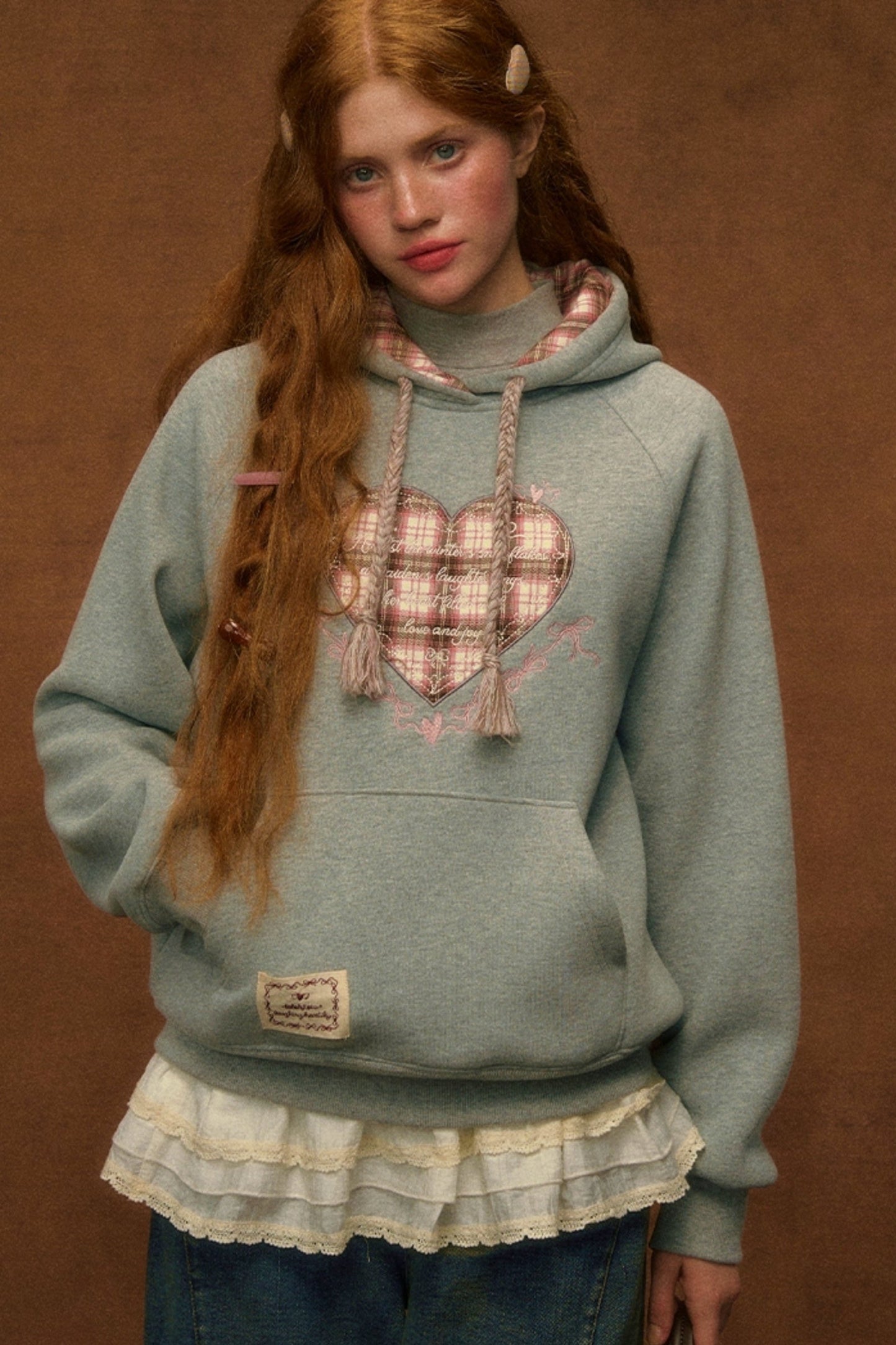 Embroidered Fleece Hooded Sweatshirt