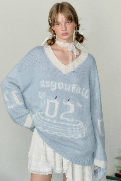 Vintage Slouchy Jacquard Sweater