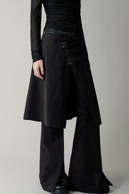 High Waisted Flared Skirt Pants