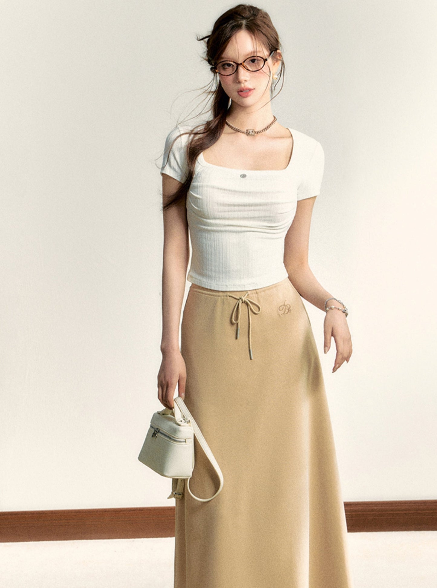 Basic Solid Pleated Crop Top