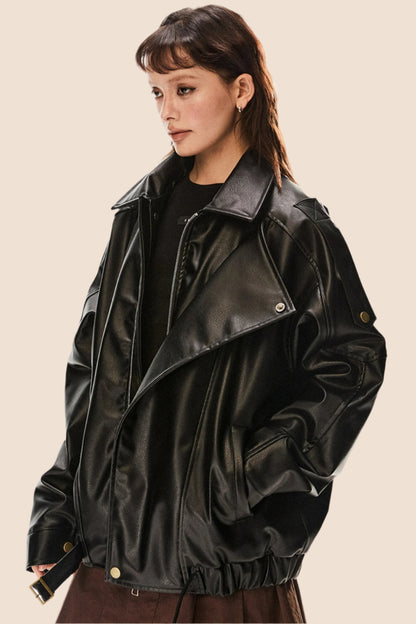 Heavy Leather Biker Jacket