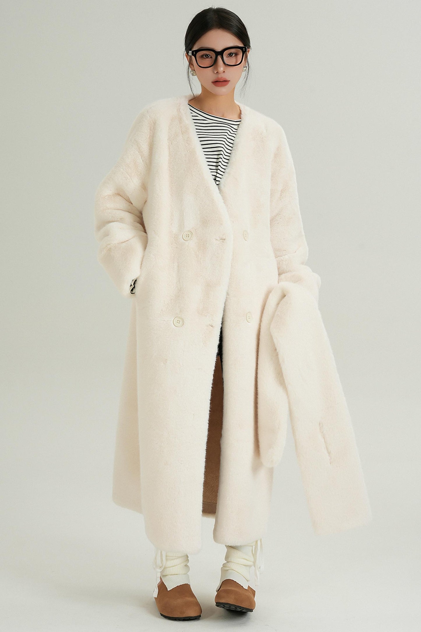 Luxury Fur Mid-Length Coat