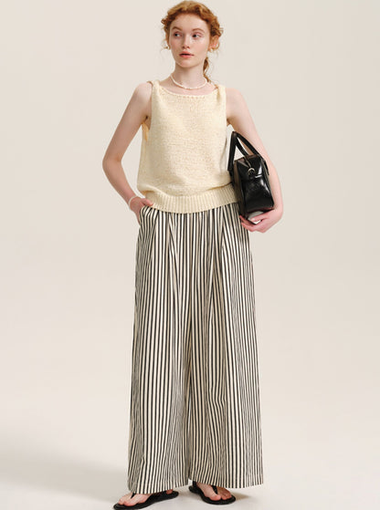 Loose Fit Retro Striped Slacks