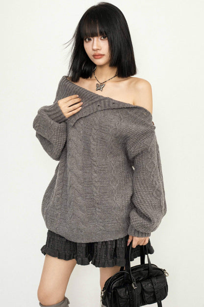 Multi-Way Loose Knit Sweater