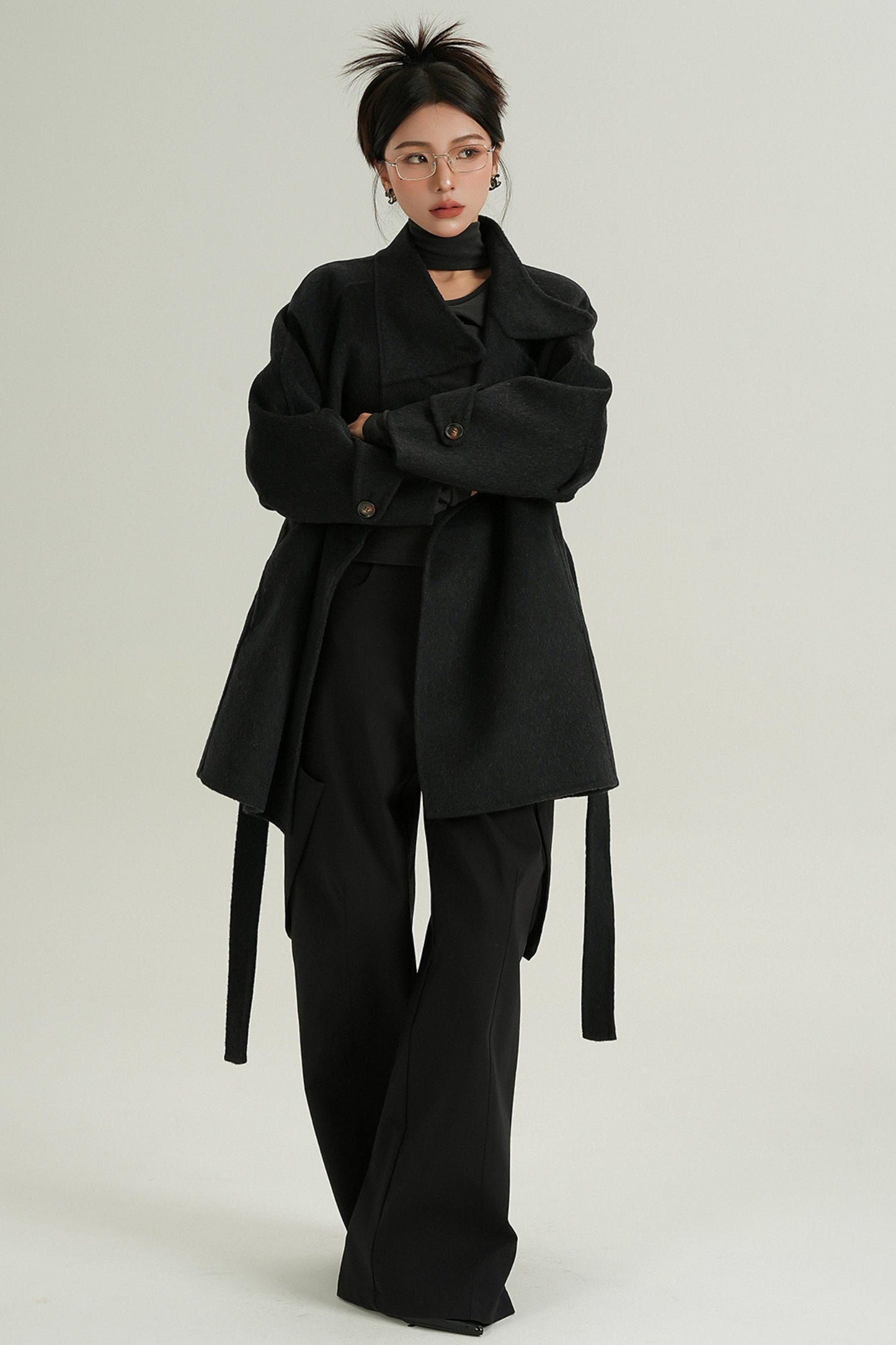 Half-Turtle Midi Wool Coat