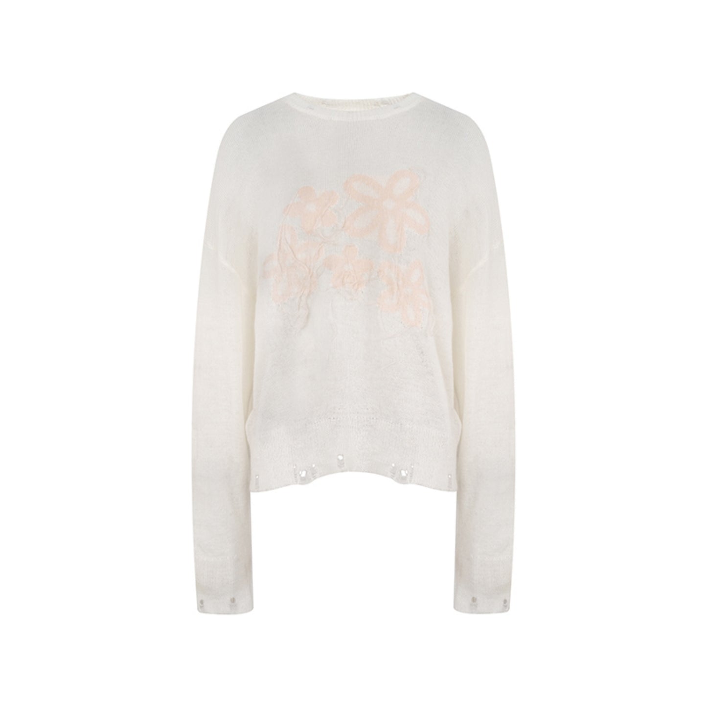 Colorful Mohair Floral Knit Sweater