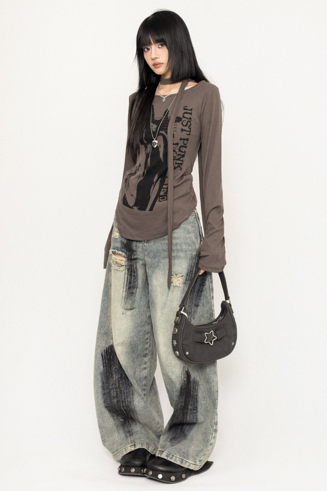 American Retro Loose Wide-Leg Jeans