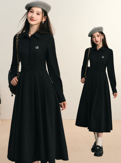 [Neu am 27. Juli] ANDYET AD1 Original Umbrella Swing Shirt Kleid Cinched Waist Slim A-Line Long Skirt