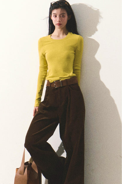 Casual Straight Corduroy Pants