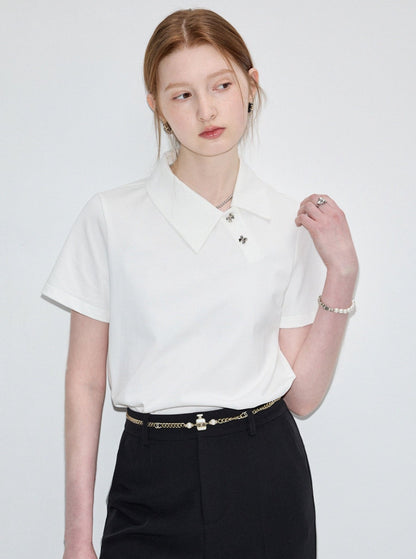 Diagonal Collar T-Shirt