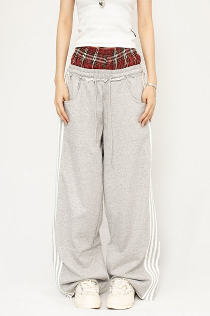 OCTTFLAB Autumn Pant 2024 New Patchwork Pant Casual Sweatpants Wide-leg Sweatpants Loose and slim