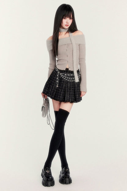 Short Rose Shirt & PLEATED SKIRT SET-UP