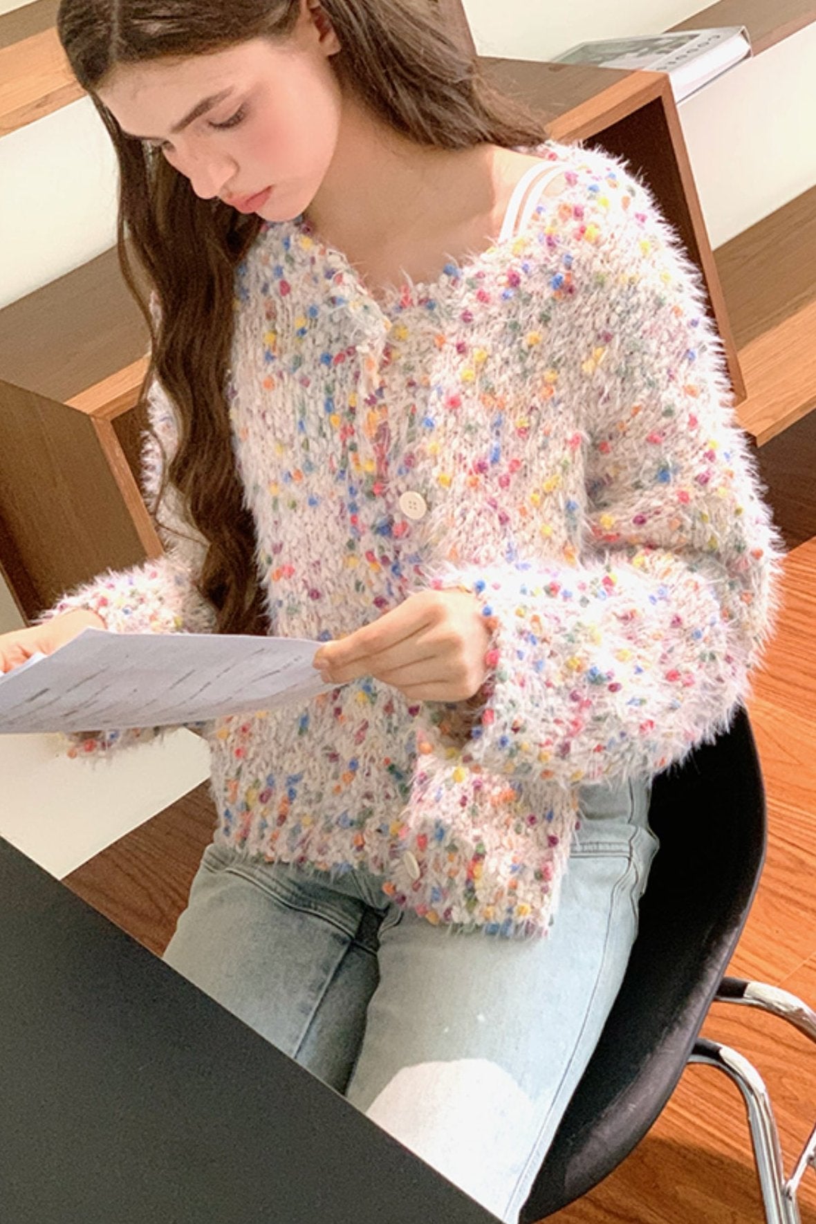 Rose Flower Sea Rainbow Sweater