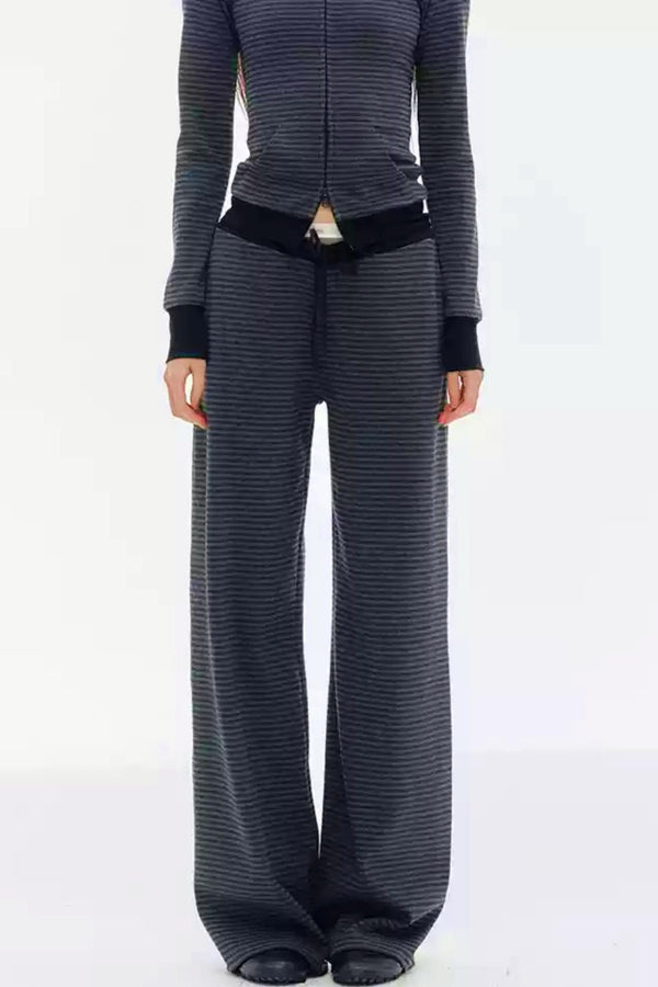 Horn Striped Sweatshirt Trouser Set-Up