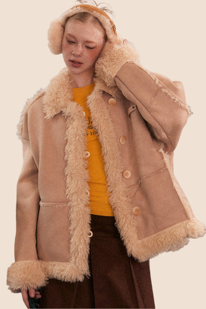 Thickened Retro Fur Collar Jacket