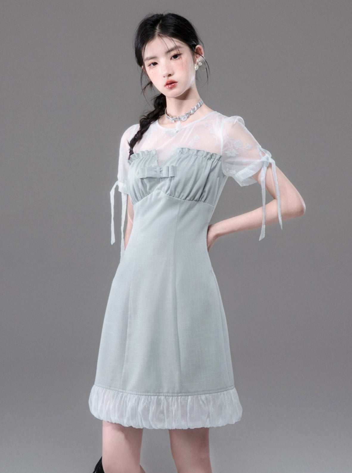 Star Blue Double-Layered Dress