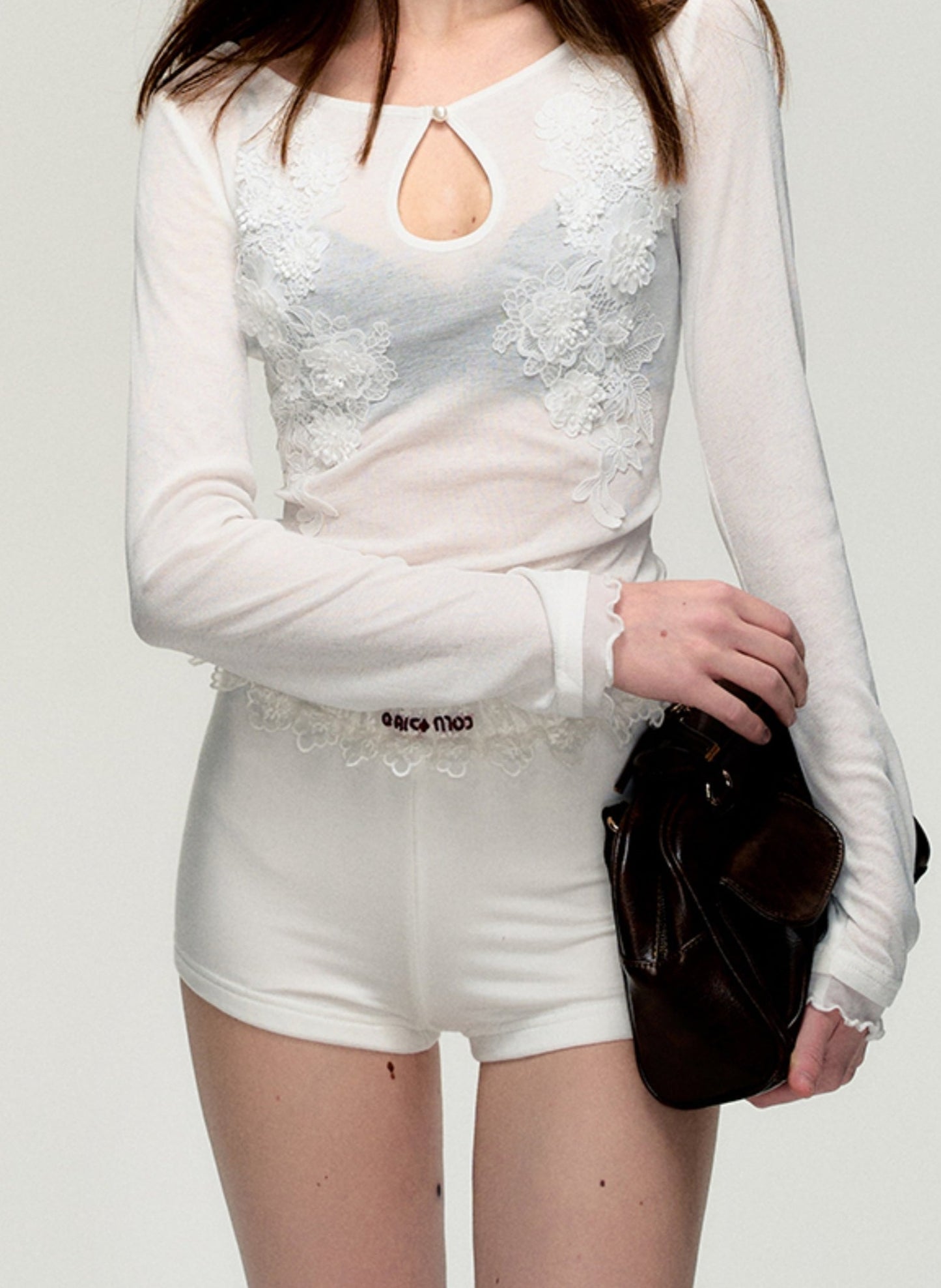 Cream White Lace Shorts